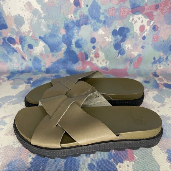Sorel Roaming Cris Cross Slide Leather Sandals Women’s Size 7.5 - Picture 3 of 6